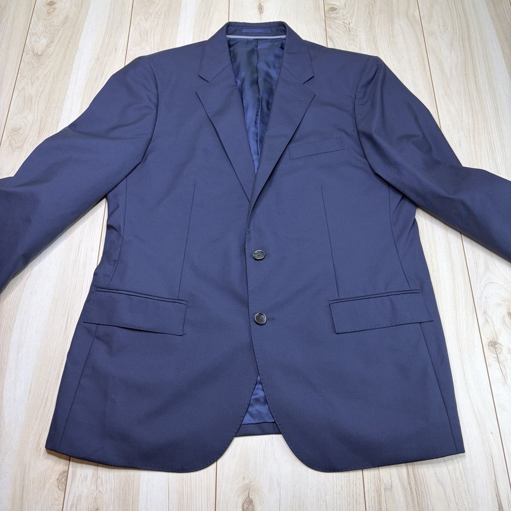 J. Crew Mens 44R Slim Fit Ludlow Loro Piana Navy Blue Wool Sport Coat Jacket - Picture 3 of 16